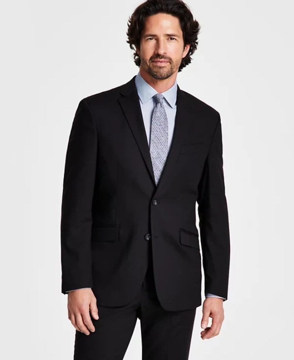 Kenneth Cole Reaction Men's Black Techni-Cole Clooney Slim Fit Blazer Size 42S